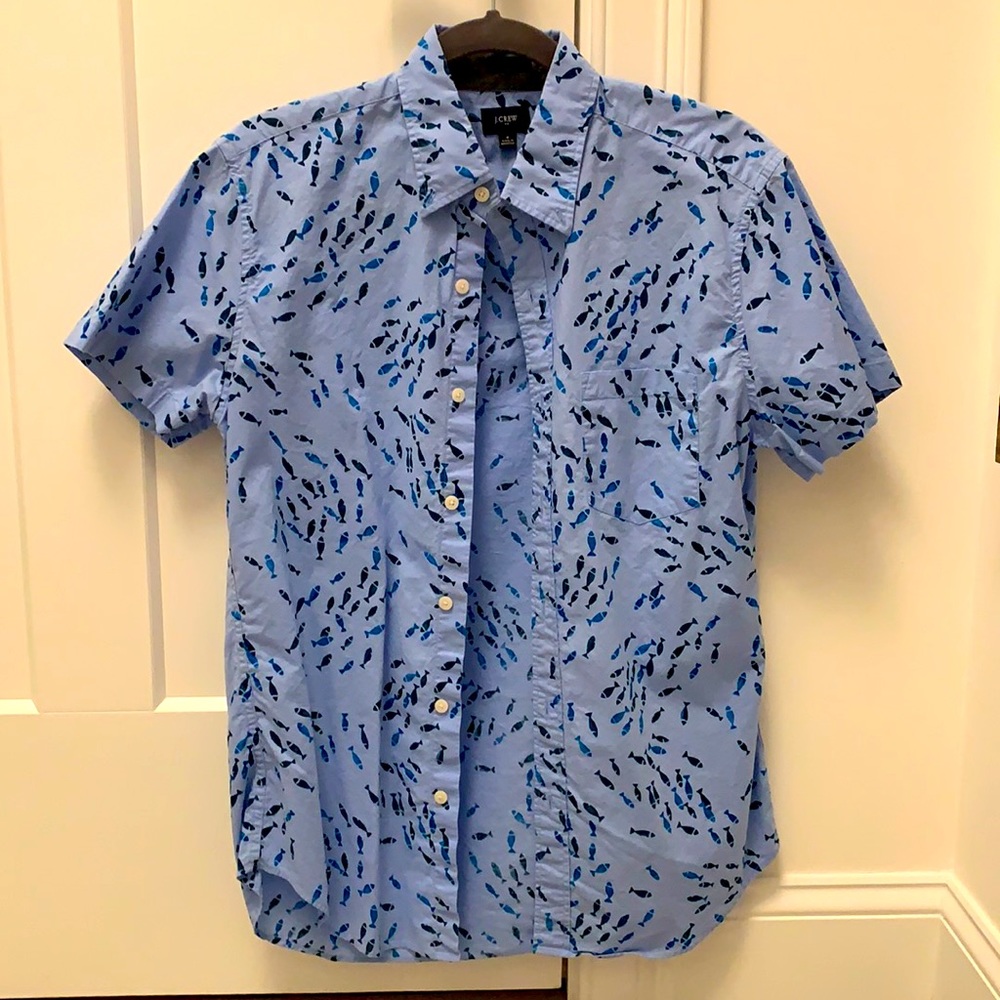 J Crew men’s slim short sleeve button down shirt